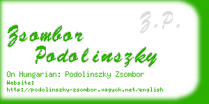 zsombor podolinszky business card